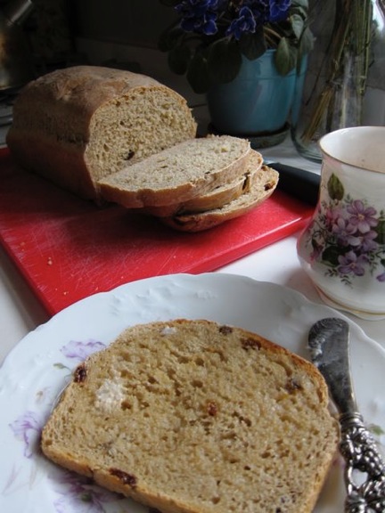 Coffee bread buttered
