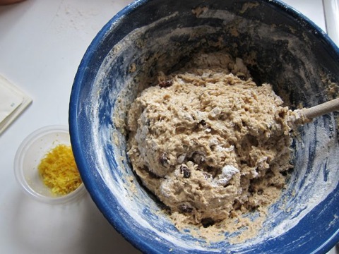 Coffee bread wet dough