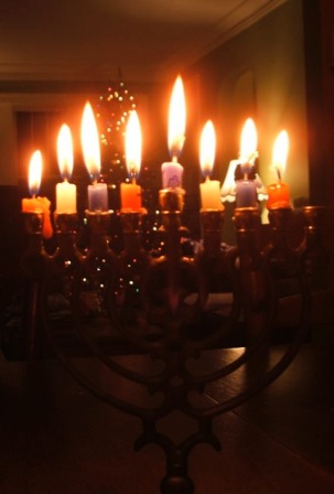 Menorah and tree