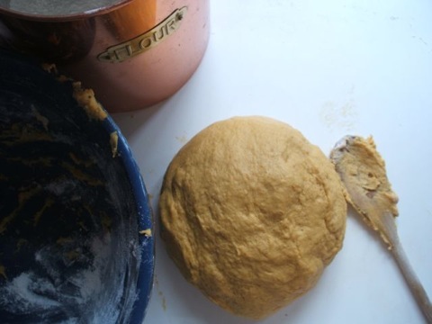 Pumpkin rolls dough ball